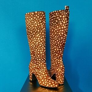 🆕️ 🟤 CECELIA NEW YORK Noel Deer Print Calf Hair Premium Leather Boot // (NWT)
